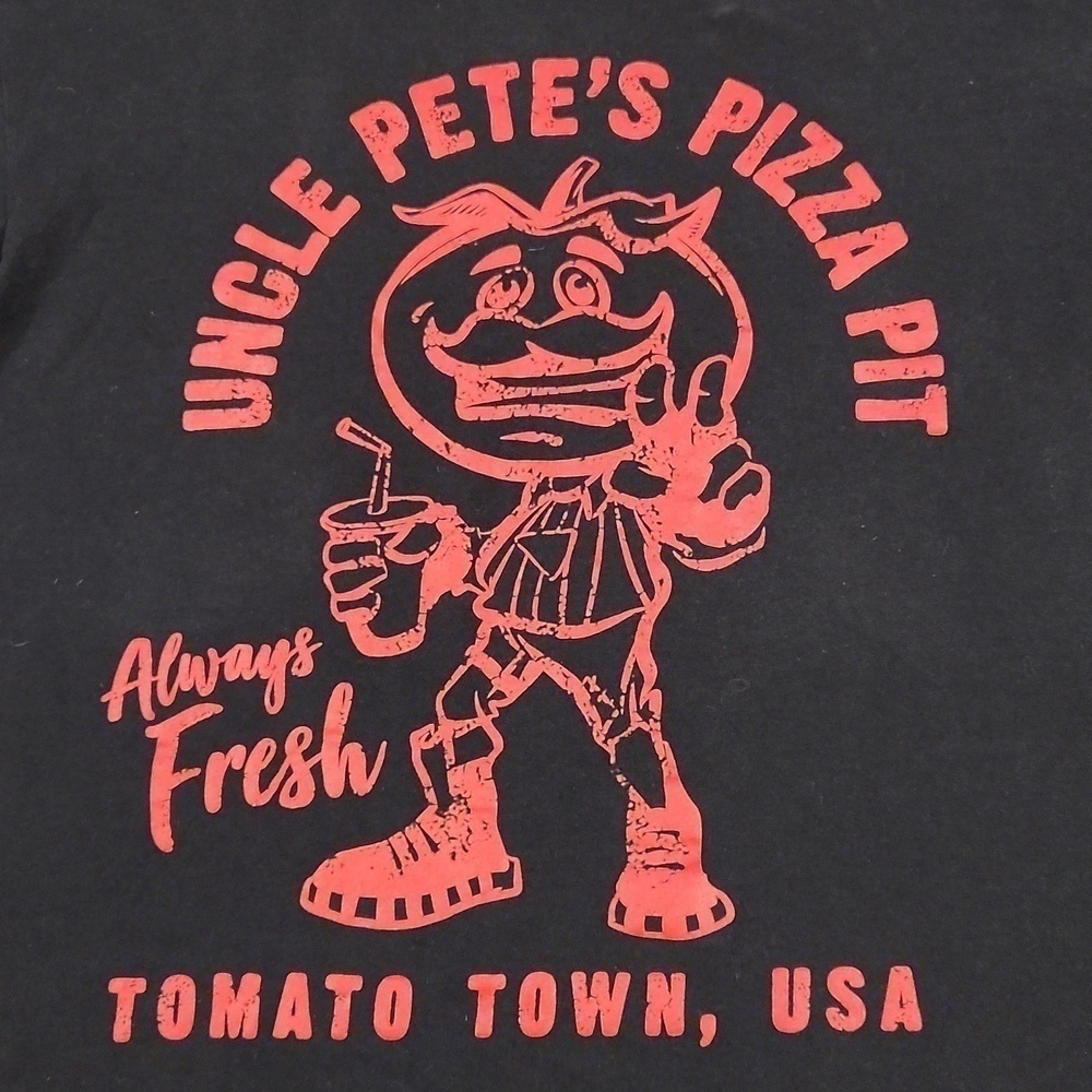 3/$20 Fortnite Black & Red Uncle Pete's Pizza Pit T-shirt - Picture 2 of 5